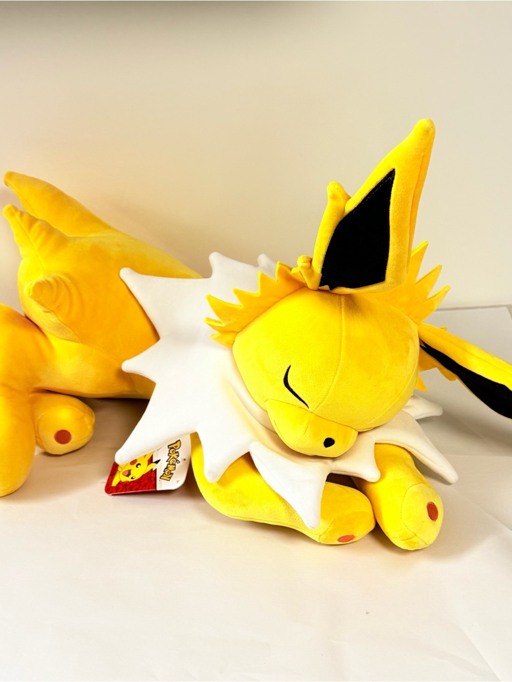Yellow Electric Fox Plush Toy with White Collar - Soft Cuddly Stuffed Animal